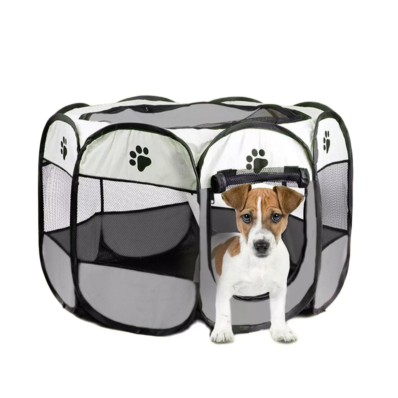 

Pet Cage Portable Pet Tent Folding Dog House Cage Cat Tent Playpen Puppy Kennel Easy Operation Octagonal Fence Large Dogs House