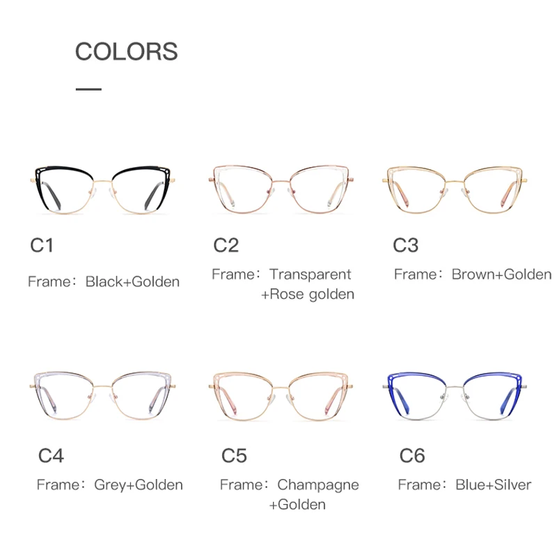 VCKA анти-синий свет оптика для чтения оправа очков новые металлические женские