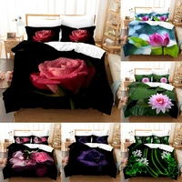 rose flower bedding set duvet cover set quilt cover 3d digital printing fashion comforter cover