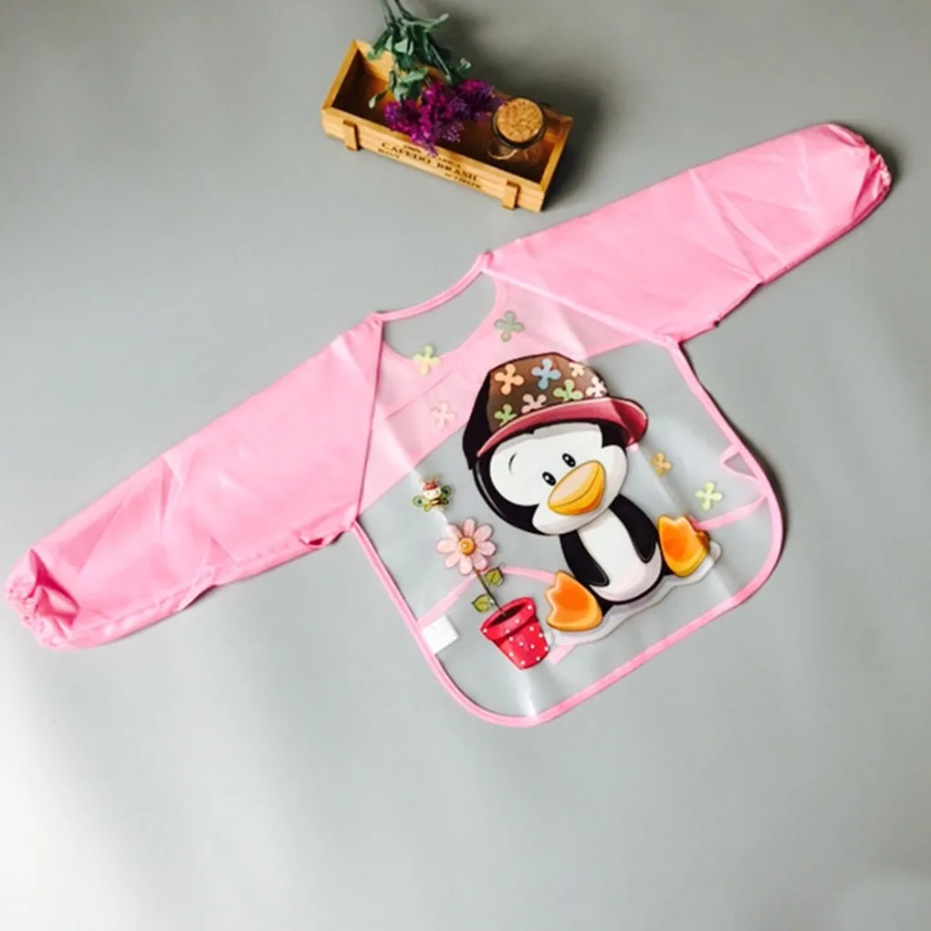 

36 Colors Cartoon Cute Animals Baby Bibs Waterproof Colorful Children Bib Full Sleeve Bibs Kids Apron Long Sleeve Feeding Bibs