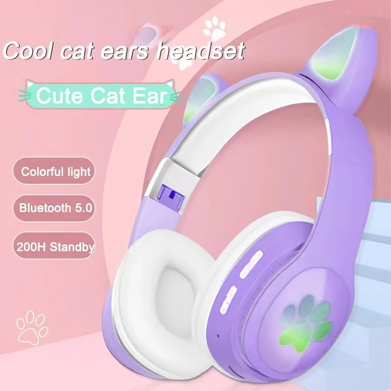 

Cute LED Cat Ears Wireless Earphones - Perfect For Gaming On Your Laptop Or Computer