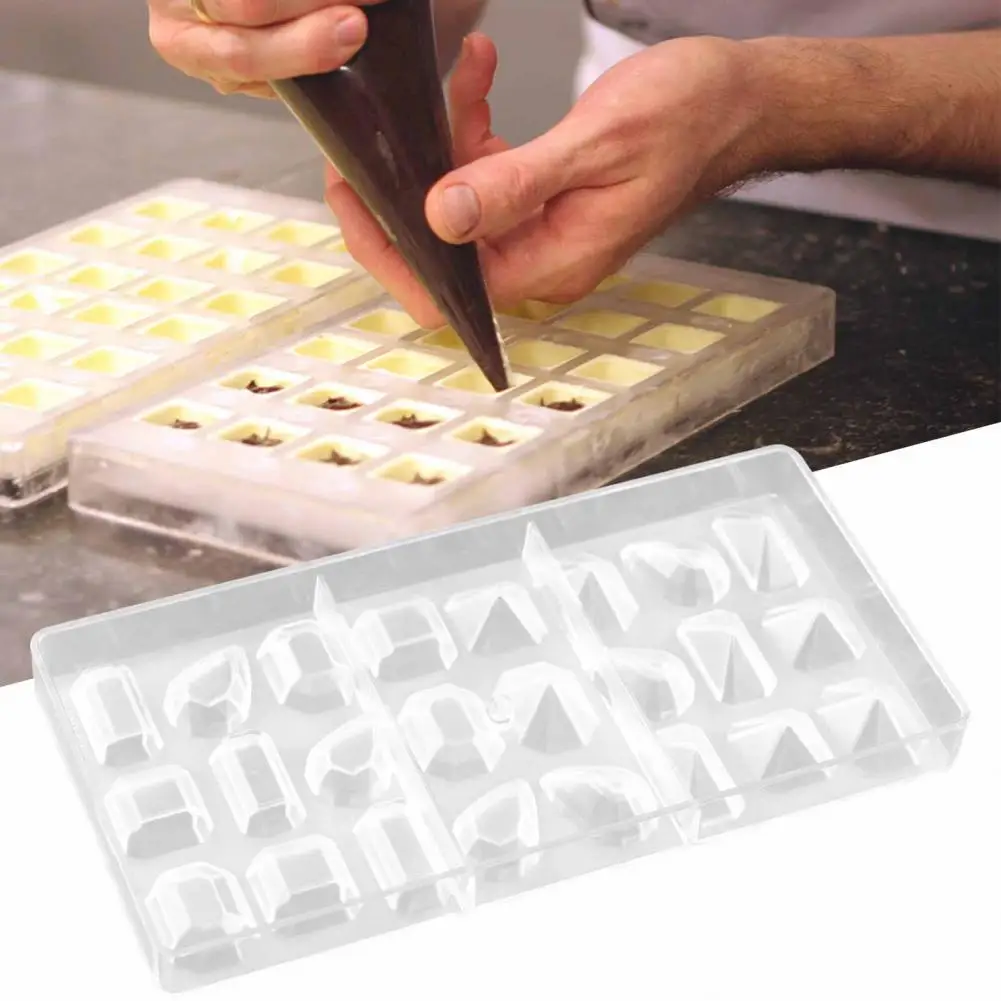 

Chocolate Mold Exquisite Non-stick Heat-resistant 24 Cavities Diamond Shaped Cookie Tray Mould for Kitchen