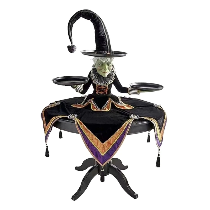 

Halloween Witch Tabletop Server Halloween Witch Display Stand with Tablecloth