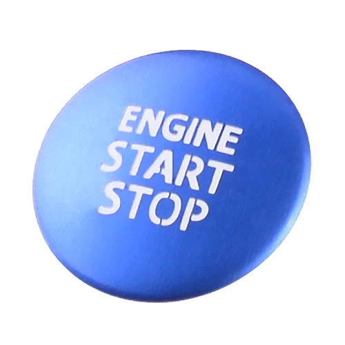 

Кнопка переключателя включения и остановки двигателя автомобиля, синяя алюминиевая крышка, подходит для Toyota RAV4 2019 2020 2021