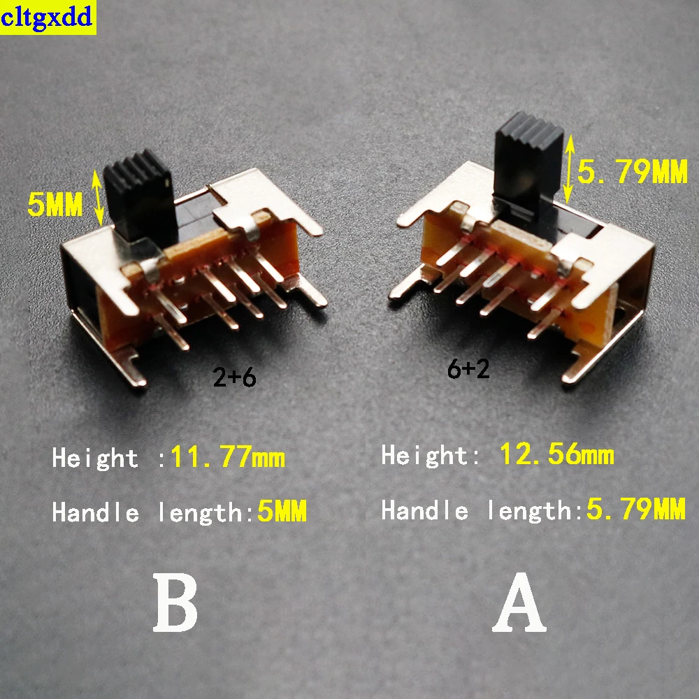 

Cltgxdd 10 шт. SK23D05 G6 панель PCB 8-pin 3-позиционная 2P3T DP3T скользящий переключатель Боковая ручка, прямая строка для переключения питания