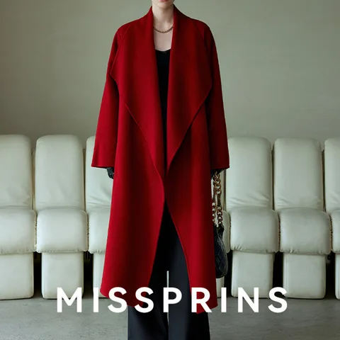 SHENGYAO Красное шерстяное пальто для женщин