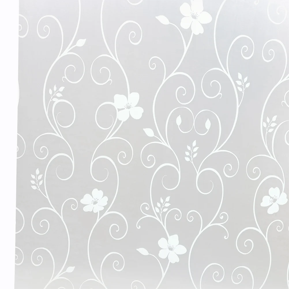 

Decorative Self-Adhesive Privacy Window Film Iron Flower Frosted Glass Sticker Window Decals for Bathroom Bedroom Office