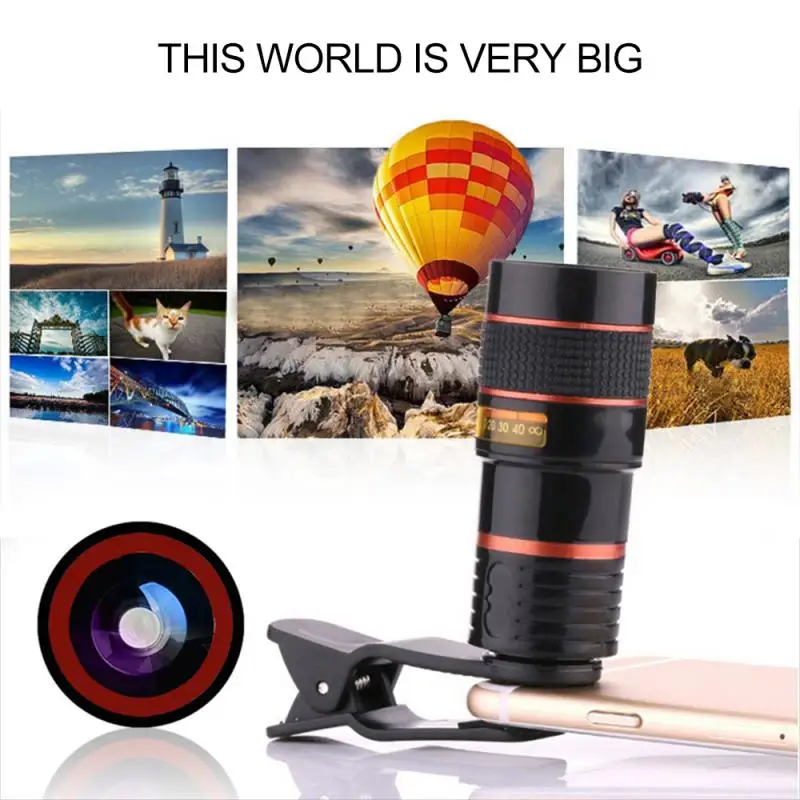 

HD 8x/12x Optical Telescope Camera Lens Zoom Clip-on For Mobile Phone Universal Smartphone Camera Lens For IPhone Huawei