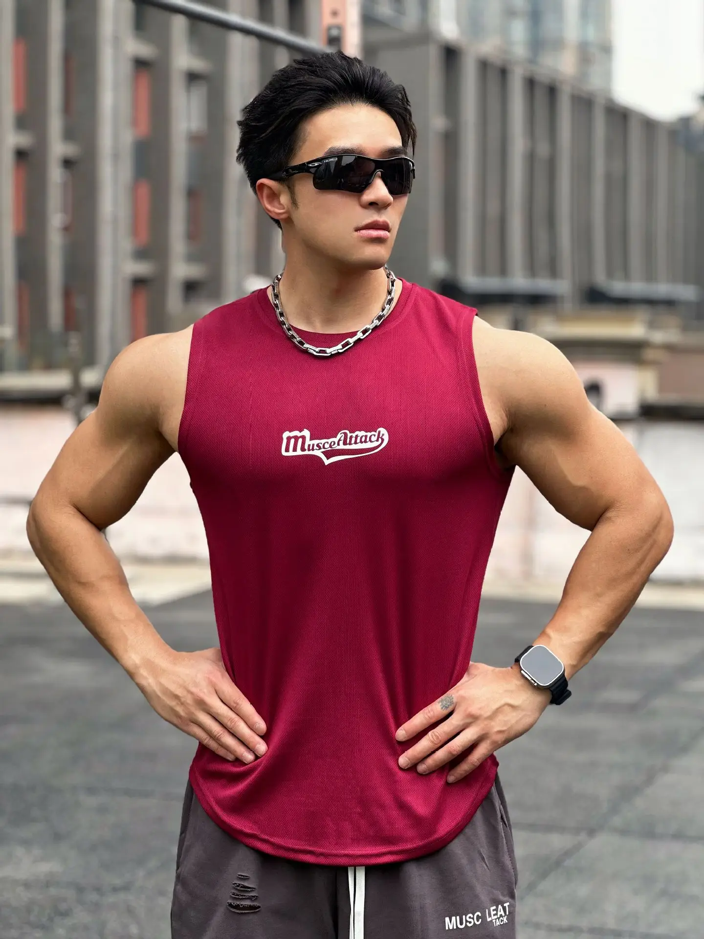 Новинка лета 2024 мужской пуловер с круглым вырезом сетчатая нижняя рубашка