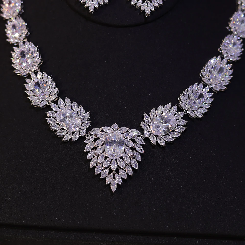 Сверкающее ожерелье из кубического циркония ААА модные свадебные аксессуары