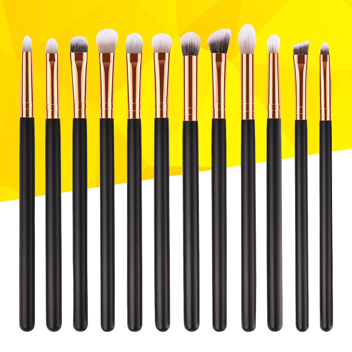 

12Pcs Eye Makeup Brush Kit Professional Nylon Fiber Tools Soft Brush Eye Makeup Brushes for Ladies Girls Women
