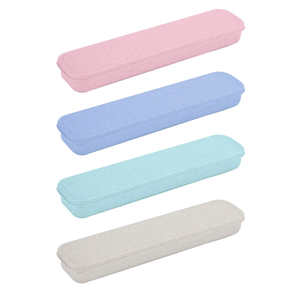 

4pcs Travel Utensils Cutlery Case Portable Tableware Storage Box Flatware Boxes