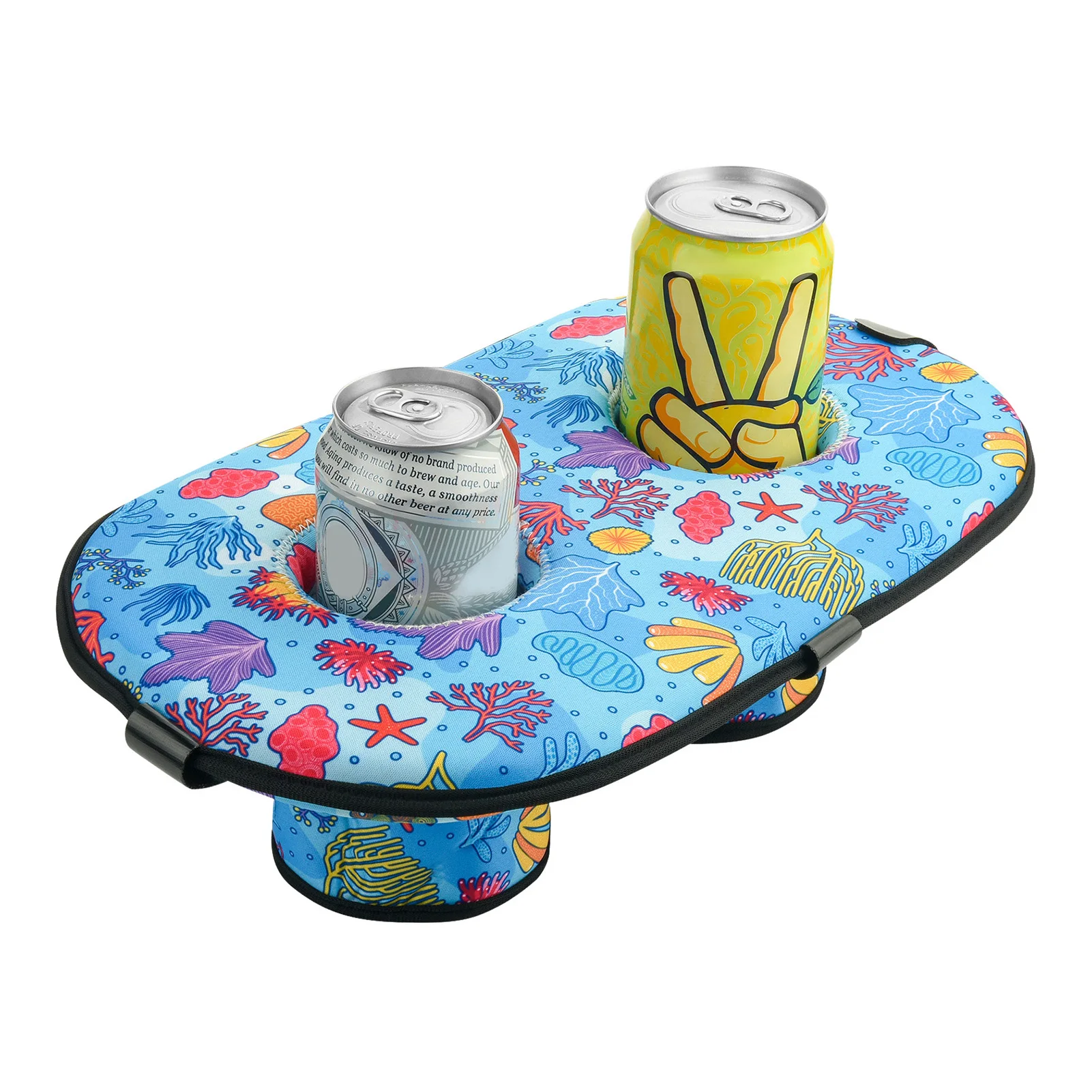 

2-Hole Pool Drink Holder Colorful Floating Coaster Pool Drink Floats With 2 Holes For Beer Cans Drink Cups Bottles Colorful