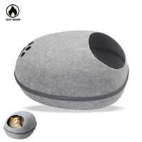 space capsule cat bed sleep breathable felt bed soft removable pet nest four seasons universal wear resistant for cats household