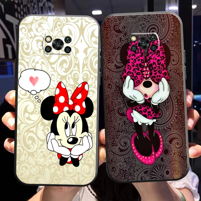 

Cartoon Minnie Mouse Phone Case For Xiaomi Poco X3 Pro NFC POCO X3 GT Coque Funda Silicone Cover Liquid Silicon Back Carcasa