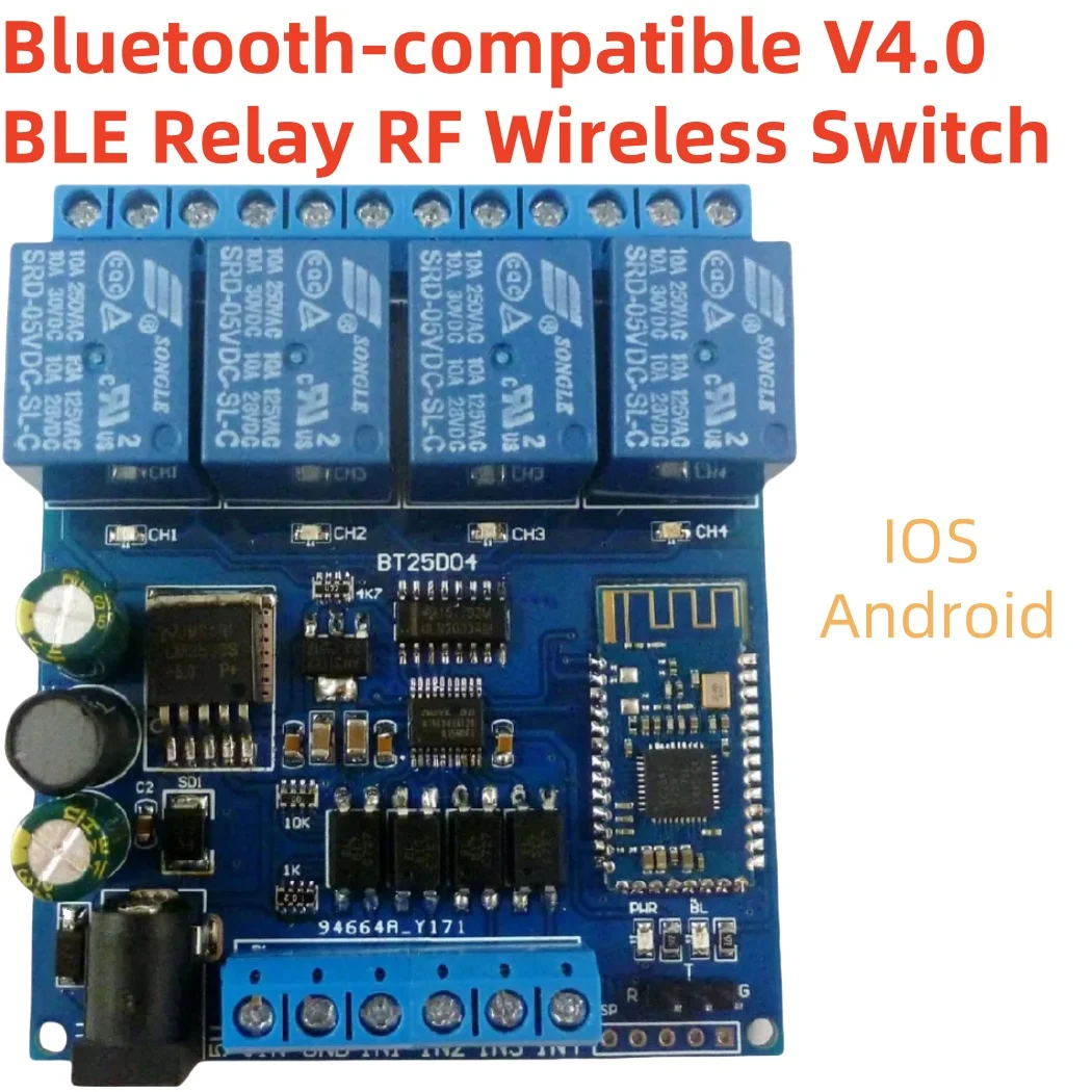 Bluetooth-совместимое реле V4.0 BLE RF беспроводной переключатель для Apple IOS телефона Android