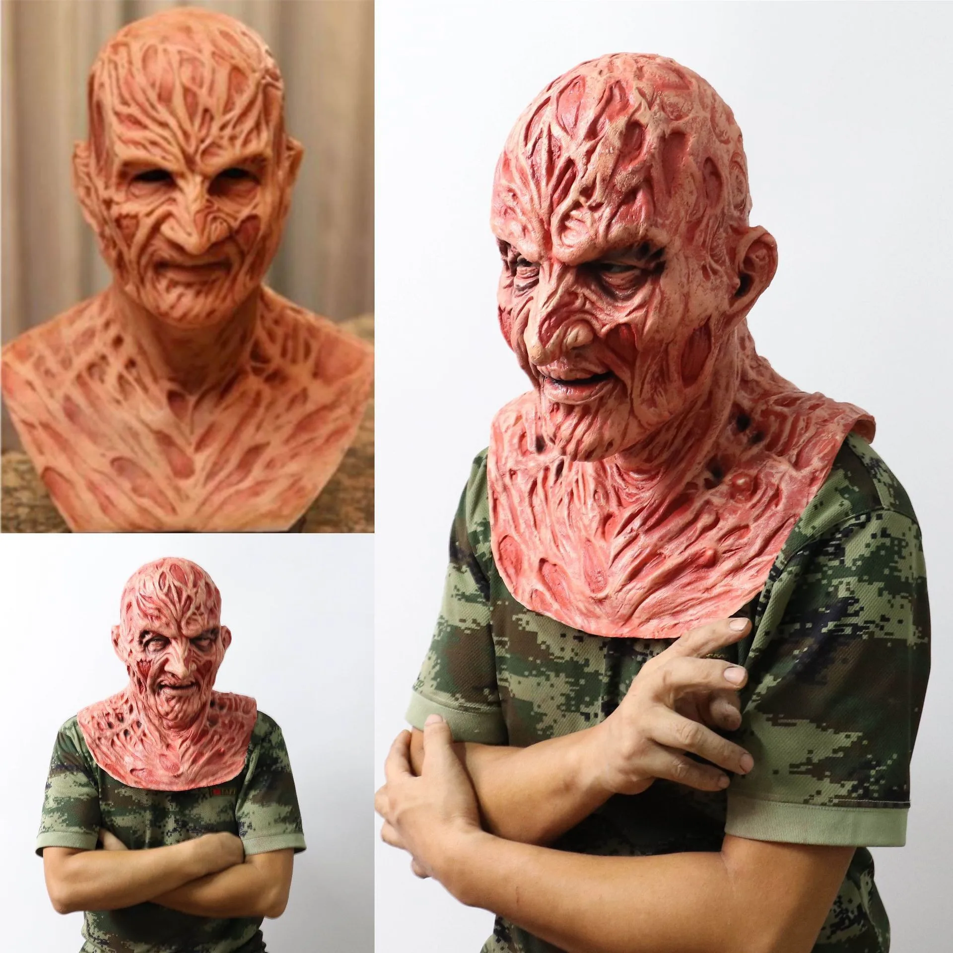 Freddy Krueger маскара для взрослых маскарадный костюм монстр латекс фильм на Хэллоуин