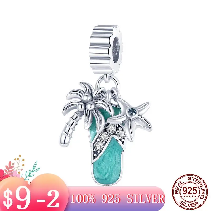 

Тапочки летние из серебра 925 пробы с отдельным дизайном подходят для браслетов Pandora