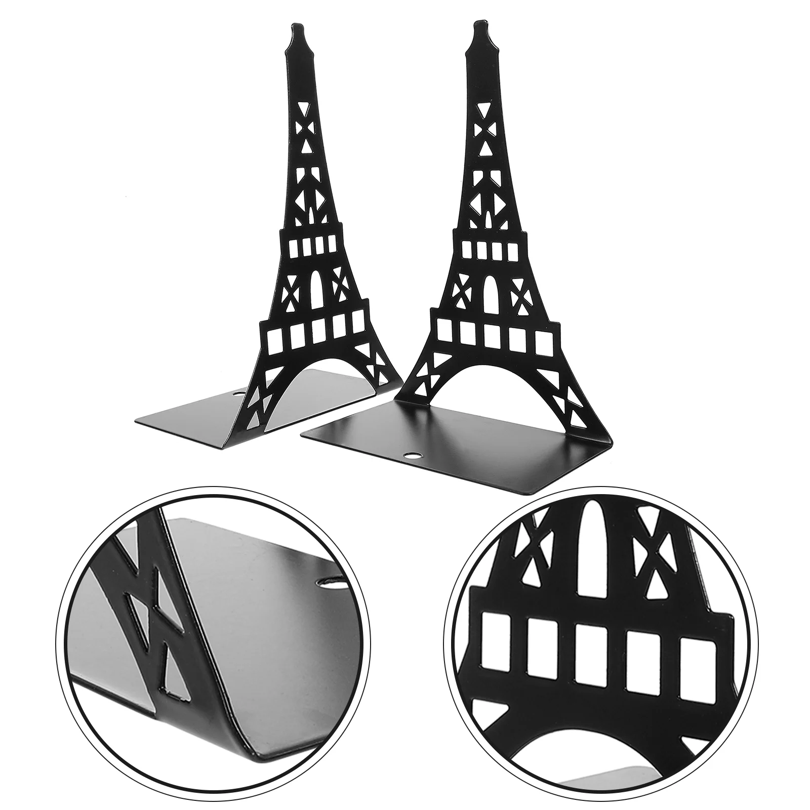 

2 Pcs Bookend Tower Shape Stands Reusable Holders Decor Metal Ends Magazine Crafted Rack Organizer Reading desk Bookends