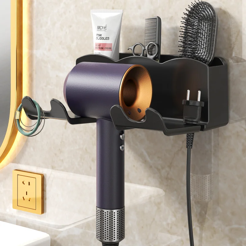 

Hair Holder Brush Shelves Storage Shelves Accessories Rack Storage Shelf Mounted Wall Bracket Hair Storage Bathroom Dryer Holder