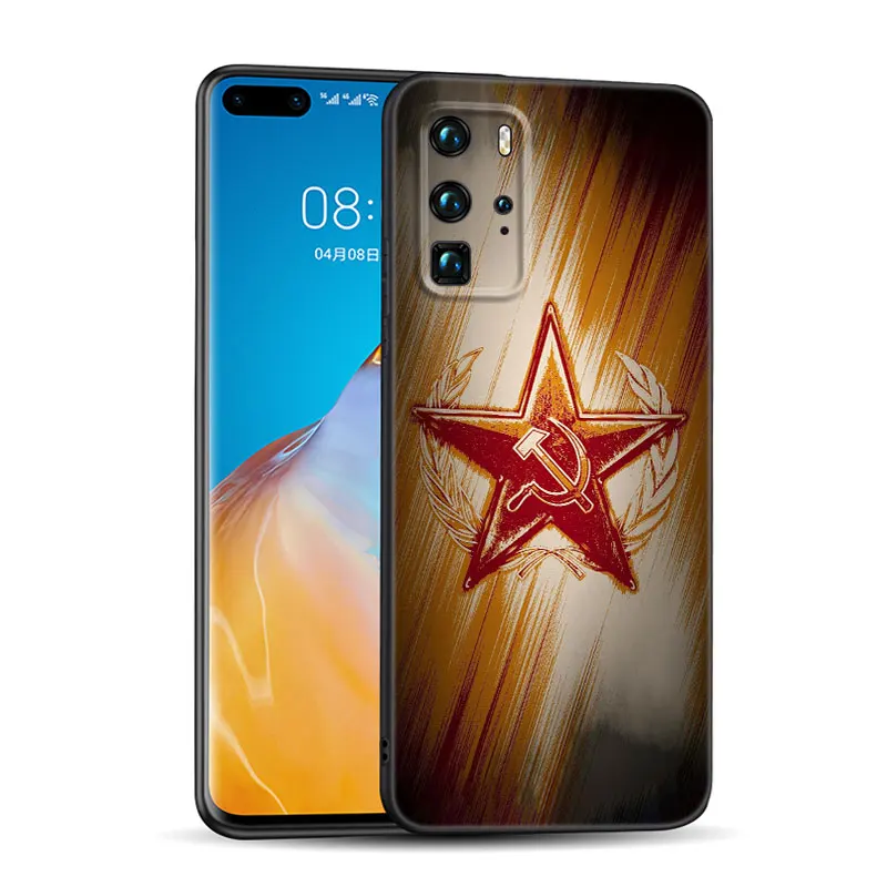 Чехол для телефона с символами флага СССР Huawei P50 P40 P30 P20 P10 P9 P8 Lite 2017 P Smart Z S Pro 2021 2020