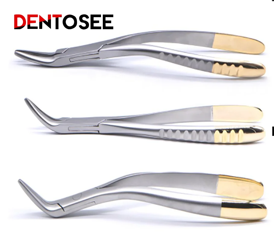 

3Pcs/Set Dental Root Fragment Tooth Extraction Forceps Tooth Pliers Curved Maxillary Mandibular Teeth Plier Dental Instrument