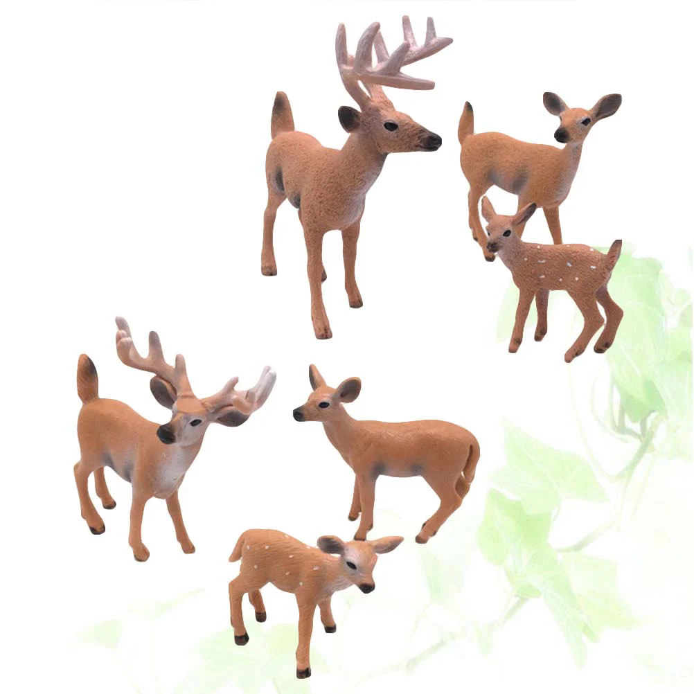 

Deer Figurines Statue Ornament Woodland Craft Christmas Animals Animal Model Figures Decoration Reindeer Forest Home Decor