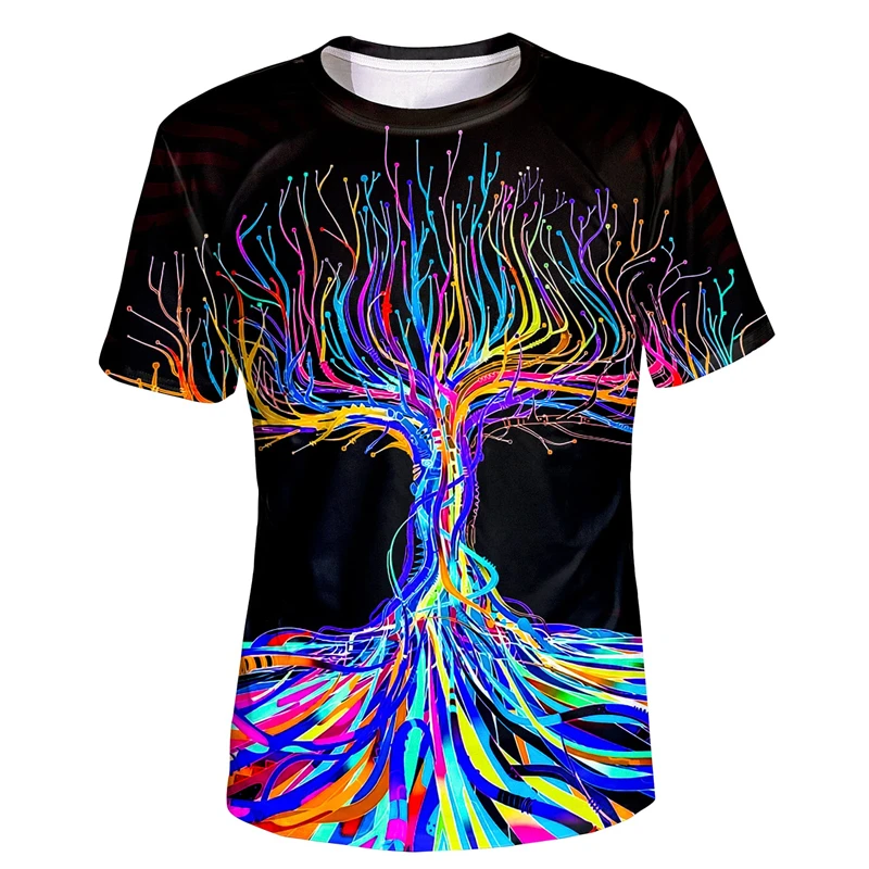 

Trees Graphics 3D Printed Men's T Shirts Summer Streetwear Hip Hop Trends Cool Short Sleeve Kid Tee Shirt Tops Women Clothe