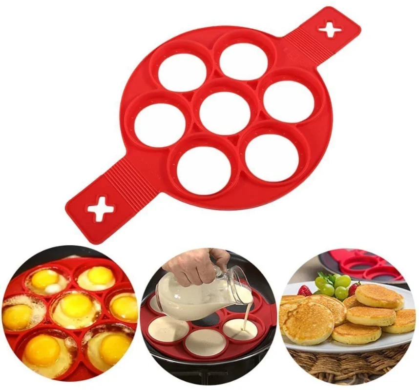 

1Pcs Silicone Non Stick Fantastic Egg Pancake Maker Ring Kitchen Baking Omelet Moulds Flip Cooker Egg Ring Mold Accessories