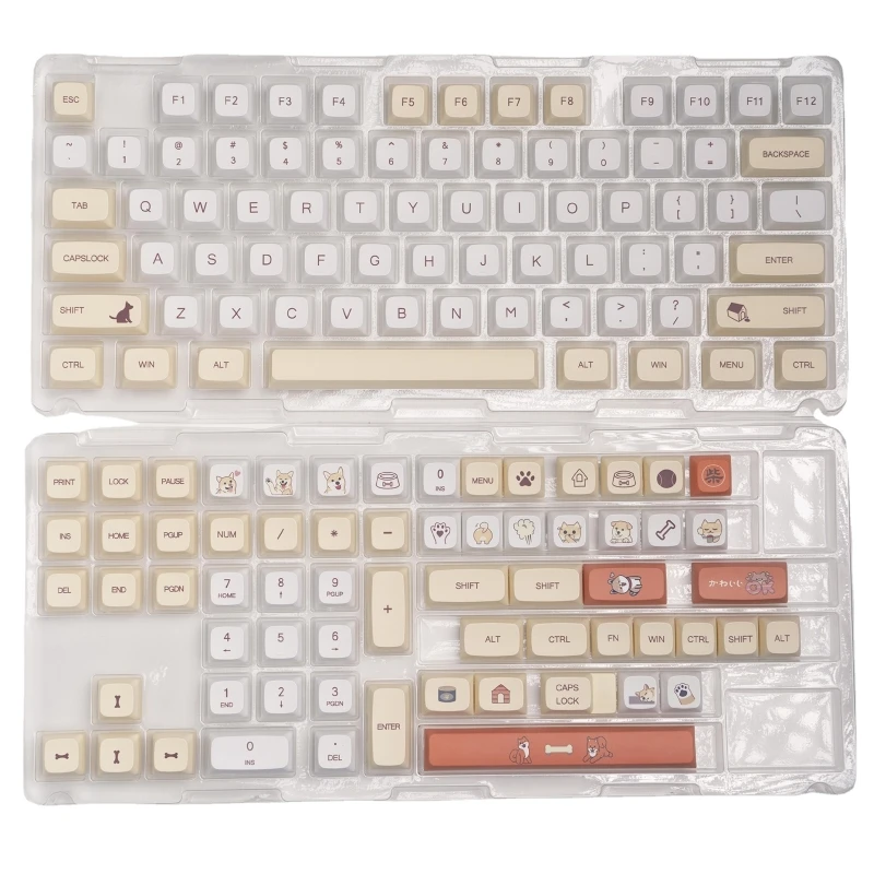 

Колпачки для ключей 139 клавиш PBT, колпачки для ключей XDA, персонализированные Мультяшные колпачки для ключей Corgi Dog для Cherry MX Switch, механические...
