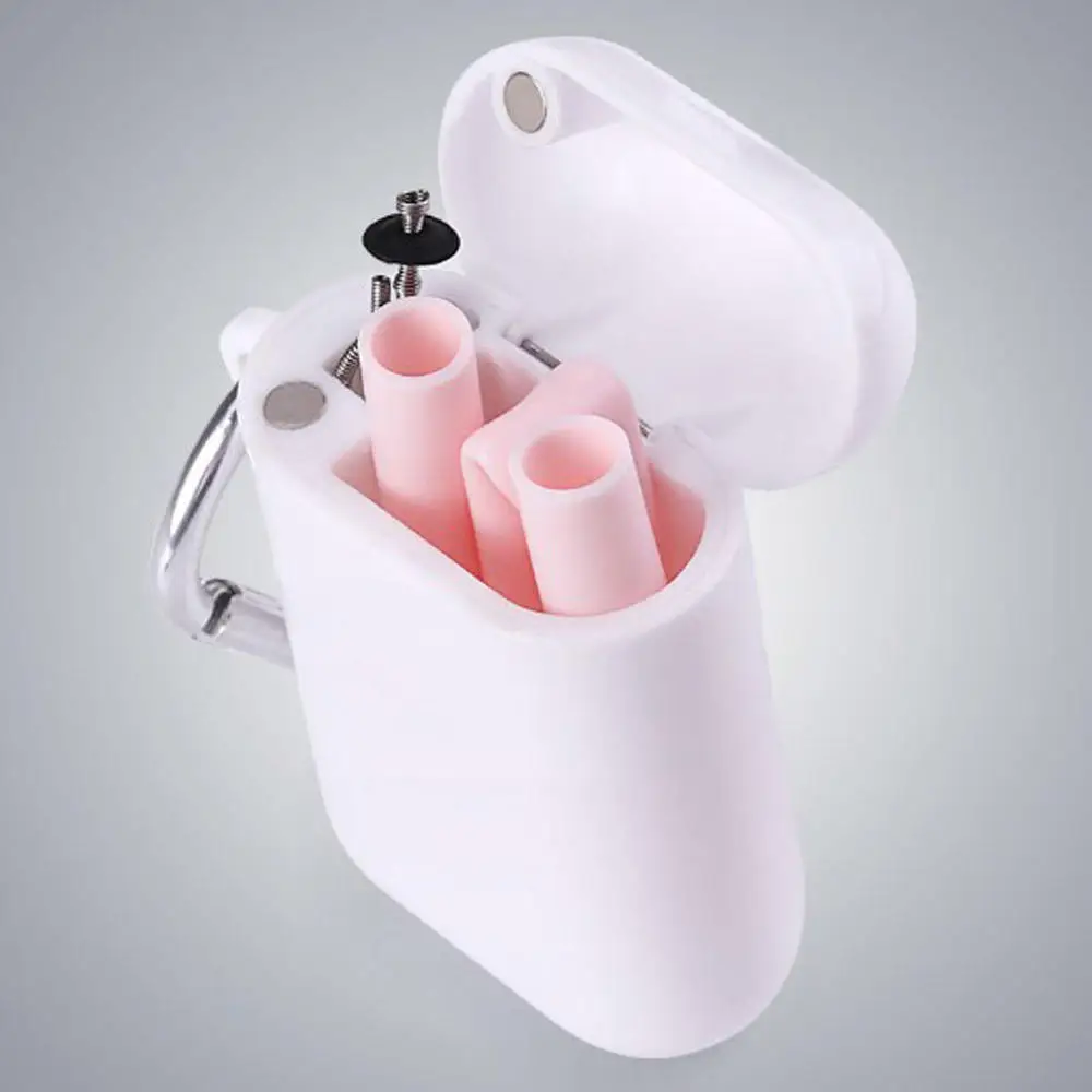 1Set New Creative Outdoor Portable Foldable Drinking Straw Reusable With Pc Storage Box Easy Cleaning Can Be Carried You - купить по