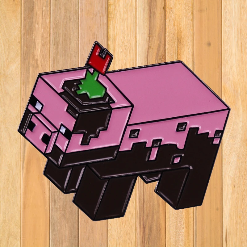 

A1164 Pixel Style Pink Pig Game Enamel Pin Lapel Pins for Backpacks Women's Brooch Cute Badges on Clothes Accessories Gifts