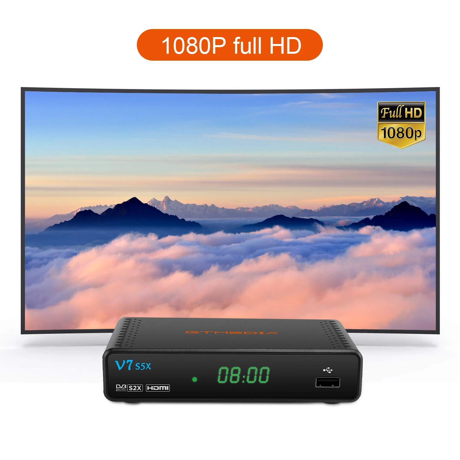 Gtmedia Europe TV Tuner DVB-S2 V7S5X Scart Interface Full 1080P H.265 HD Digital Satellite Receiver Support Youtube Set Top Box |
