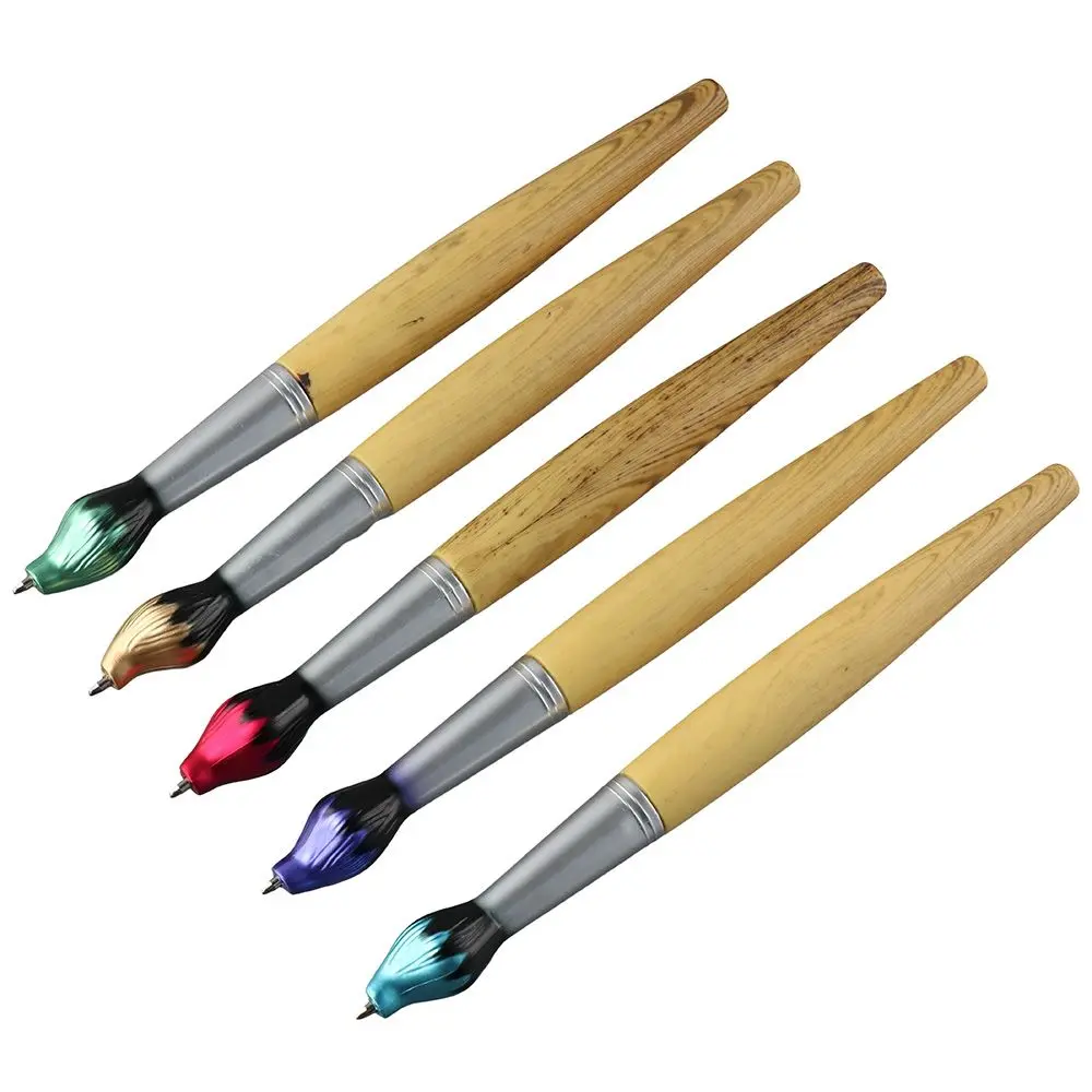 

Голубая бамбуковая щетка, ручка для записей, зеленая, фиолетовая новинка, выдвижные ручки, Желтая Пластиковая офисная ручка