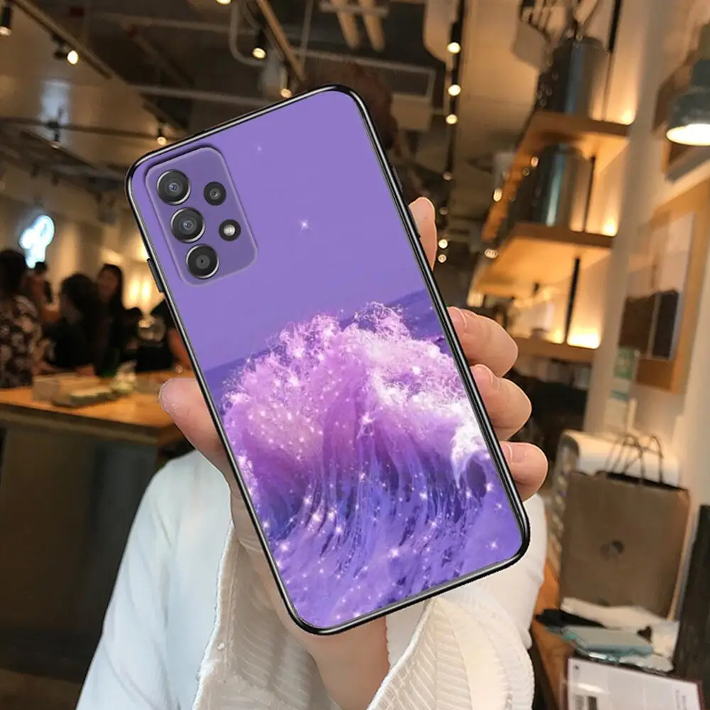 Чехол для телефона с изображением фиолетового пламени и звездного неба корпус