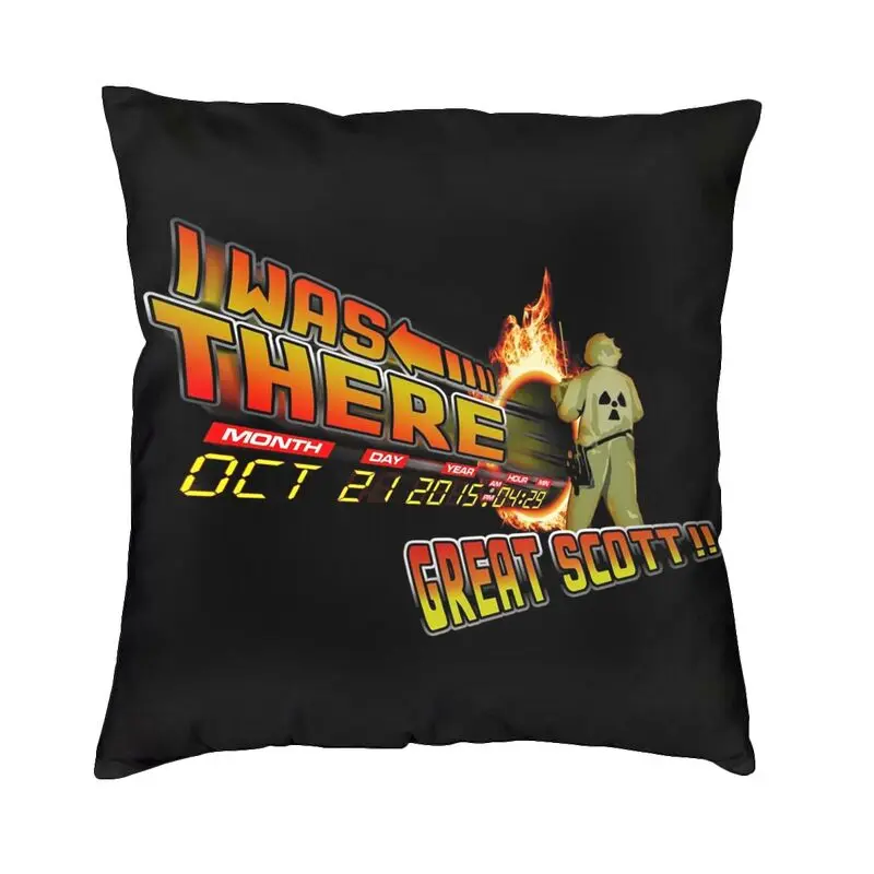 

Back To The Future Day Cushion Cover 40x40cm Home Decorative Print Great Scott Throw Pillow for Sofa Double Side