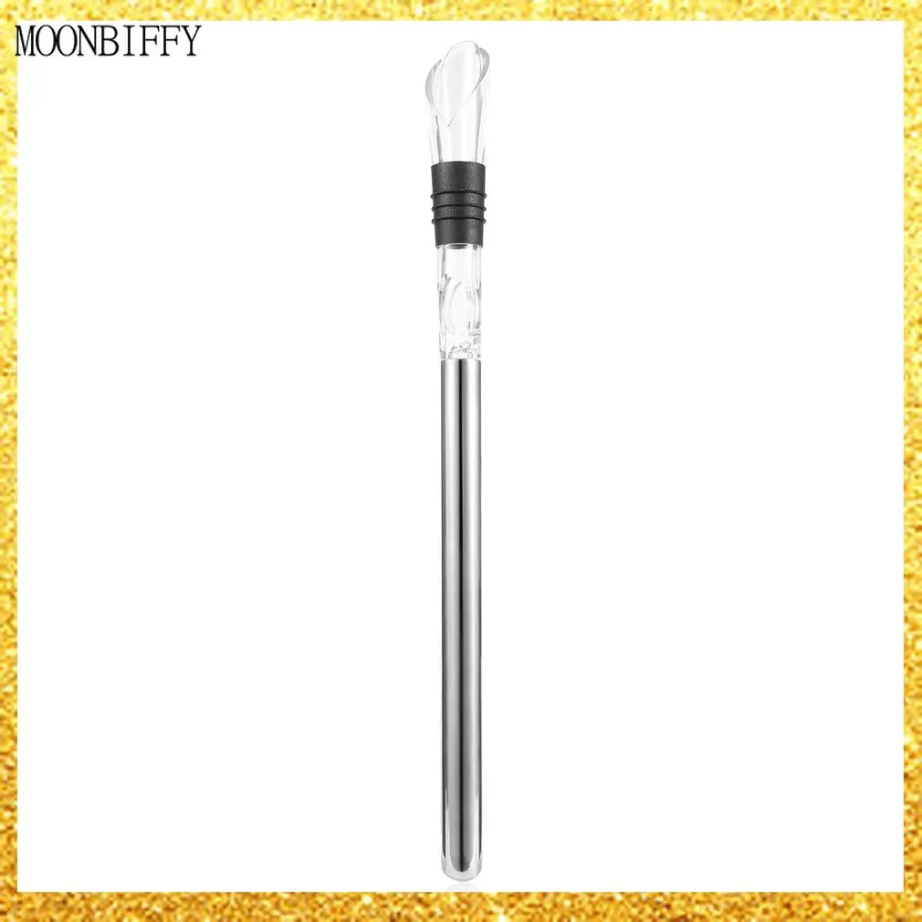 

Stylish Rushed Ice Bucket Stainless Steel Barware Wine Pourer With Chill Rod Bottle Coolers Chiller Stick Spout Aerator