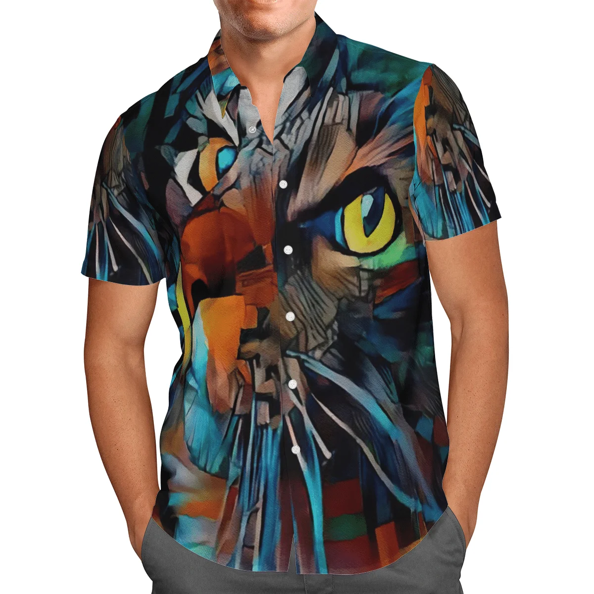 Hawaiian Shirt Button shirts Summer Holiday Casual Beach Animal Short-sleeve 3D Printed 2022 Fashion Mens Hip Hop Lapel US Size