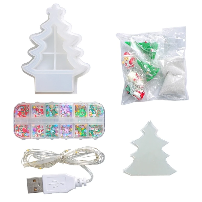 

Diy Crystal Drop Glue Gypsum Abrasive Three-dimensional Christmas Tree Lamp Ornaments Pendant Silicone Mold