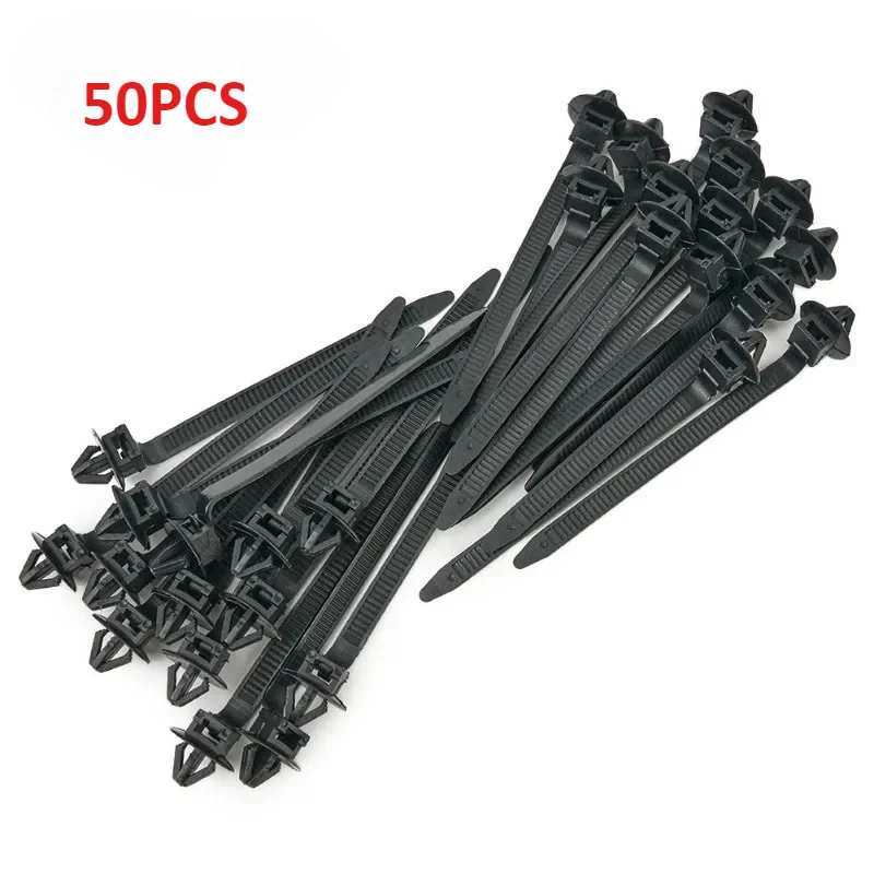 

10-50 шт. автомобильные нейлоновые черные кабельные стяжки, кнопочный жгут проводов, крепеж, зажим для кабеля, зажимы, стяжки, органайзеры для автомобильных проводов