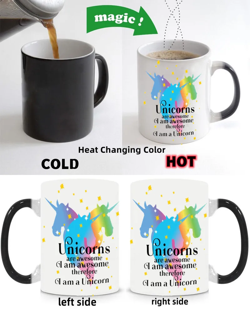 

Rainbow Unicorn Mugs Coffee Mugs Cat Lover Cups Double-sided Tea Cups Home Decal Friend Gifts Kid Milk Mugs Novelty Beer Cups