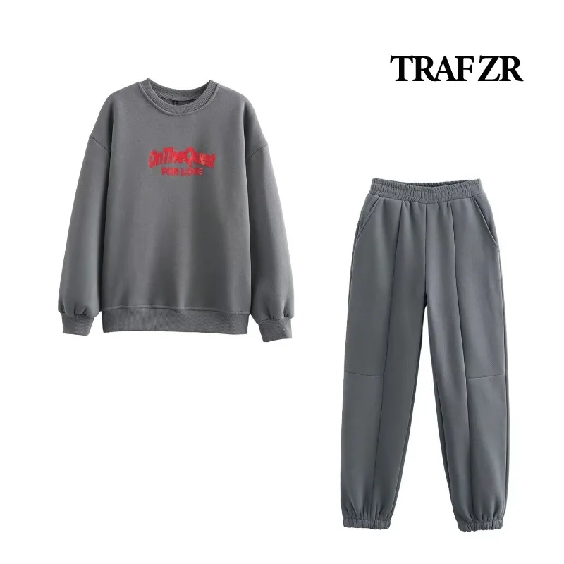 TRAF ZR Женский комплект из двух предметов Осенние наряды Y2k Комплект одежды Basics