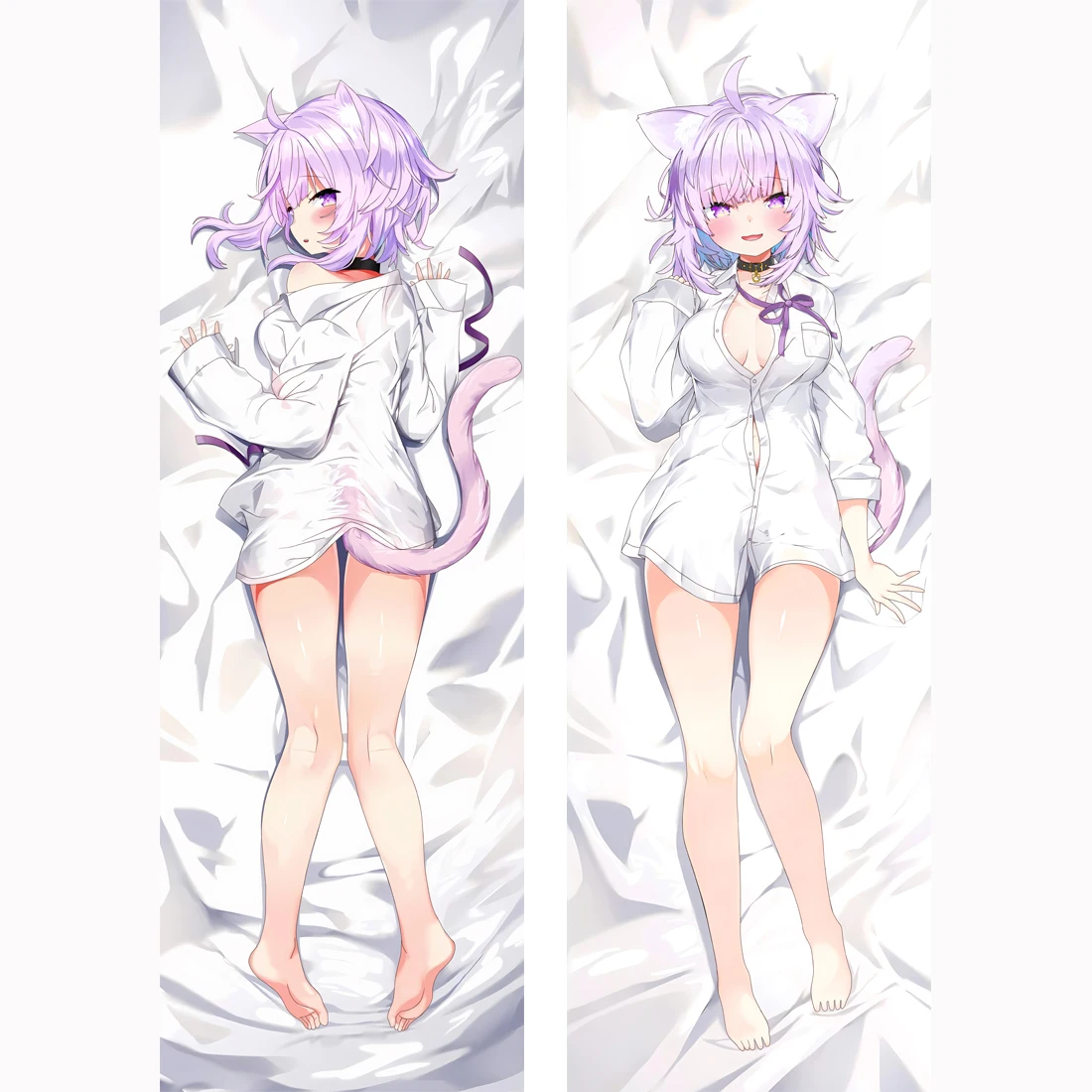 

Anime VTuber Nekomata Okayu Dakimakura Pillowcase Otaku Waifu Bedding Hugging Body Throw 2-sided Print Pillow Cover Case