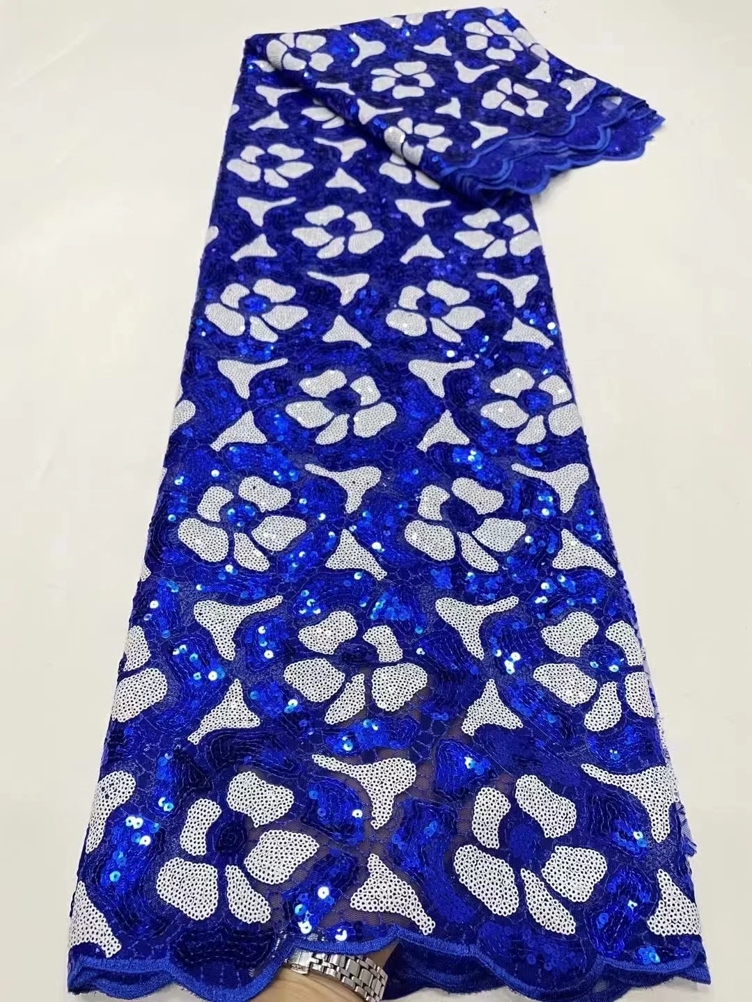 NDPN111 белый + синий вышитый французский тюль кружева с блестками красивые цветы