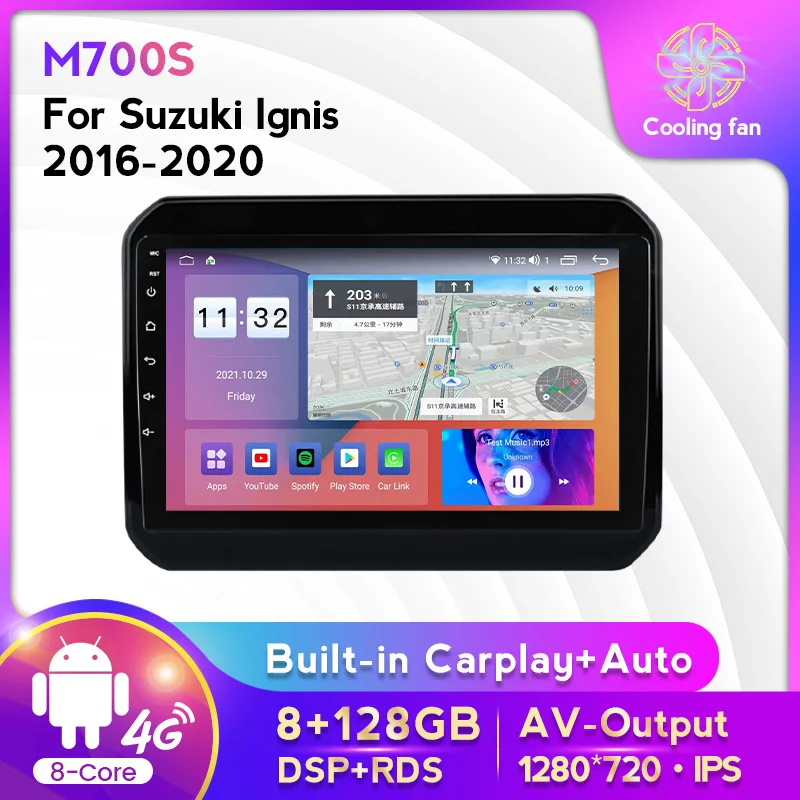 

Автомагнитола 9 дюймов, Android 11, для Suzuki Ignis 2016-2020, мультимедийный плеер с GPS-навигацией, 8 + 128 ГГц Carplay + Auto, 4G, Lte, Wi-Fi