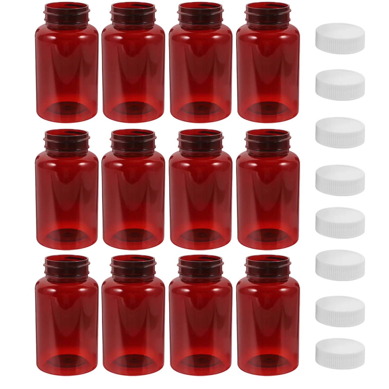 

12 pcs Empty Medicine Container Plastic Bottles Empty Storage Bottles with Caps