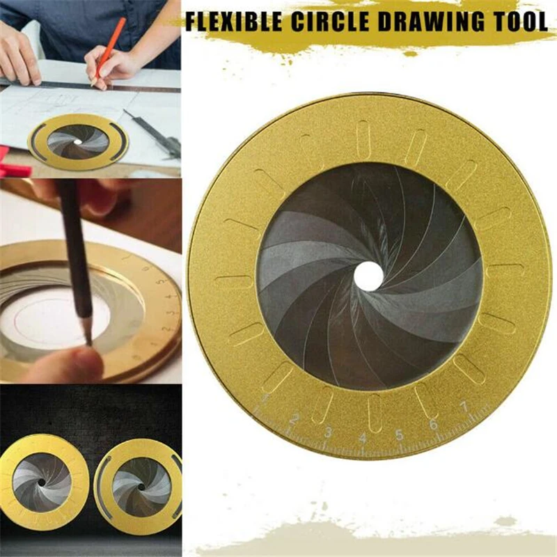 

Yellow Drawing Ruler Adjustable Measurement Stainless Steel Circle Drafting Tools Creative School Office Stationery Supplies