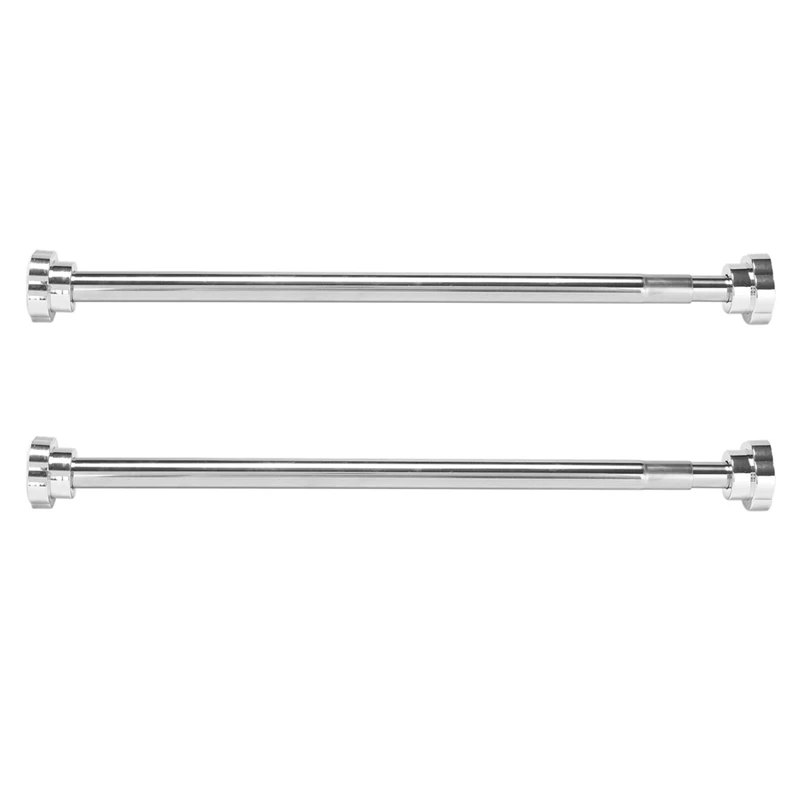 

2X Extendable Clothes Drying Pole Stainless Steel Shower Curtain Rod Retractable Spring Tension Rod For Bathroom 55-85Cm