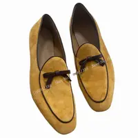 Moraima Snc Yellow Bow Know Handmade Men Shoes Slip on Round Toe Casual Shoes Low Heel Velvet Shoes Party Shoes Big Size 47