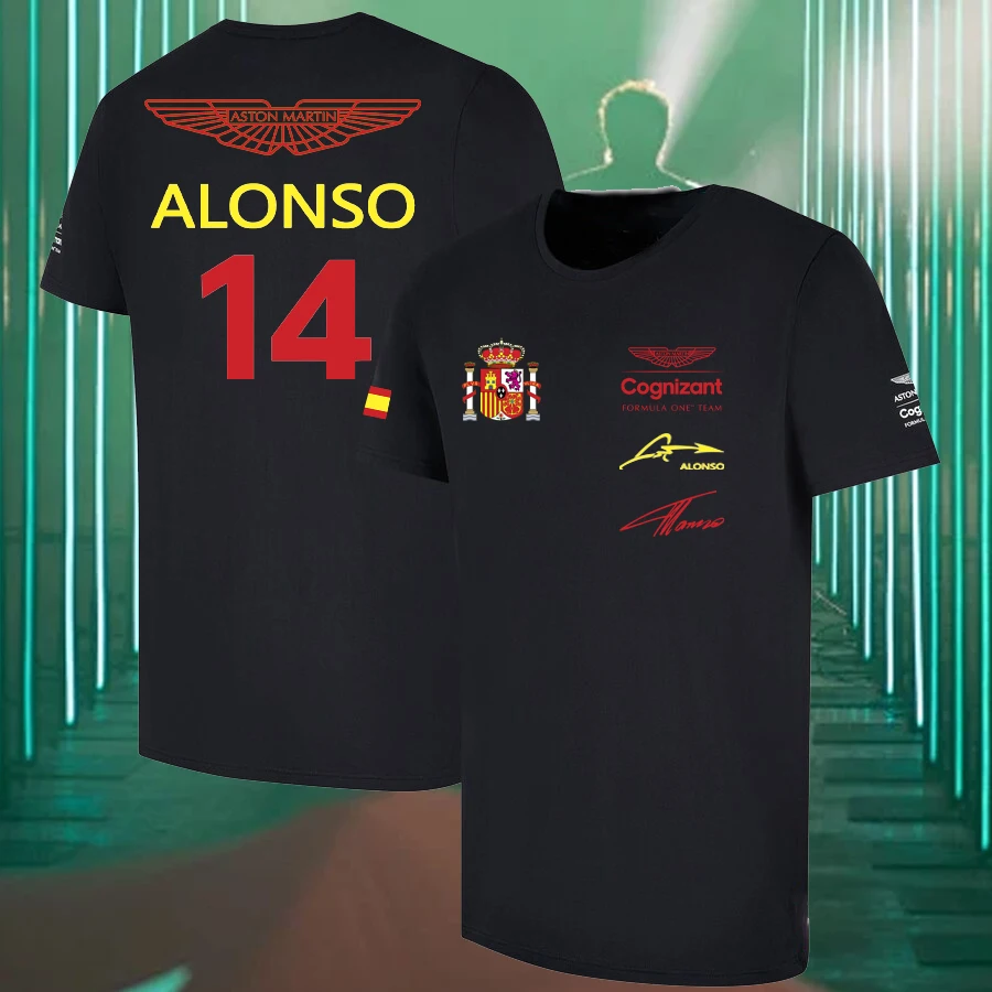 

Formula One 2023 Aston Martin Racing Spanish Driver Fernando Alonso Signature Edition T-Shirt Summer Oversized Spanish GP